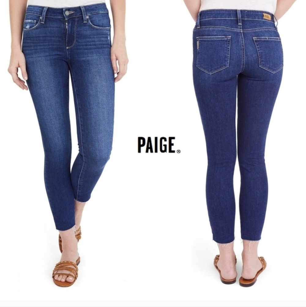 Paige Kylie Crop Raw Hem Jeans